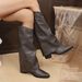 Women's Knee High Platform Pointed Toe Autumn Winter Faux Pant Leg Long Boots Hot Girl Street Style_vogvips.com