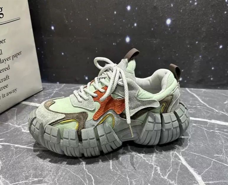 Daddy Shoes Summer New Platform Thick Sole Heightening Color Matching Fashion Trend All Match Casual Sports Shoes_vogvips.com