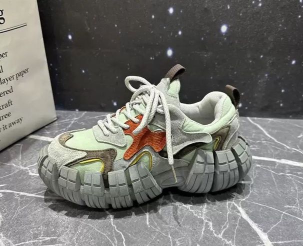 Daddy Shoes Summer New Platform Thick Sole Heightening Color Matching Fashion Trend All Match Casual Sports Shoes_vogvips.com