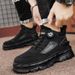 Men's Casual High-Top Work Boots With Thick Sole For Outdoor & Daily Wear - Anti-Slip Comfortable Martin Boots In Yellow, Green, Black_vogvips.com