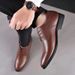 Euro Step New Leather 2025 Autumn Business Casual Men's British Style Brogue Youth Trendy Shoes_vogvips.com