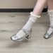 Elegant High-heeled Mary Jane For Women, 2025 Spring/summer New Style, Bow-tie Versatile Matching With Dresses Silver_vogvips.com