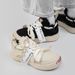 Canvas Men 2025 Spring Summer Thick Sole Lace-Up Casual Sneakers Smiling Mouth Niche Women Trendy White Shoes_vogvips.com