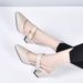 Pointed High Heeled Sandals For Women 2023 Summer New Top Layer Cowhide Thick Heeled Fairy Shoes With Closed Toe And Hollow Back Fashion Shoes_vogvips.com