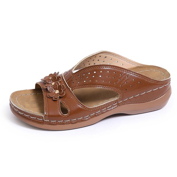 Floral Cutout Beach Sandals For Women Summer New Style European And American Plus Size Outdoor Sandals_vogvips.com