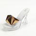 Women's 12CM High Heel Sandals - Sexy Transparent Strappy Club Shoes With Chunky Heel & Metallic Buckle Crystal Square Toe Non Slip Metal Buckle_vogvips.com