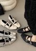 Niche Vintage Mary Jane Bow-toed Shoes For Women Wearing A Square Toe For Lazy People With A Slip-on Single Shoe_vogvips.com