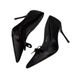 Bow High Heels Women's Pointed Head Satin Temperament Party Light Mouth Black Stiletto Shoes_vogvips.com