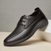 Men's Formal Casual Leather Shoes Soft Sole Soft Leather Lace-up Work Leather Shoes Wedding Banquet Rubber Sole_vogvips.com