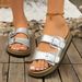 Flip Flops Wear Lightweight Double Buckle Flat Slippers Outside The Home_vogvips.com