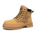 Men's Three-Color High-Top Martin Boots, Retro Suede Work Boots With Thick Sole, Chunky Yellow Boots For Outdoor & Casual Wear_vogvips.com