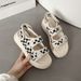2025 New Trendy Fashion Thick-Soled Sandals For Women With Skirts Ins Summer Checkered Fairy Style Roman Shoes_vogvips.com