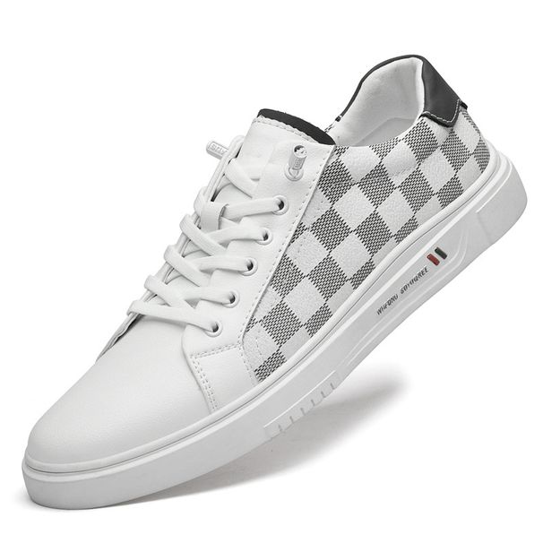 Men's Shoes Board Shoes Little White Shoes Low-top Cowhide Surface Printed Flat-bottomed Sports And Leisure Shoes_vogvips.com