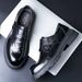 2025 New Men's High-end Shoes With One Foot Kick, Le Fu Shoe Toe Layer, Cowhide Casual Business Leather Shoes, Wedding_vogvips.com