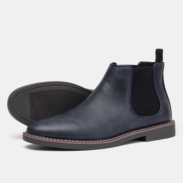 Men's British Chelsea Boots Fashion Distressed Leather Ankle Boots For Big Size, Comfortable & Stylish_vogvips.com
