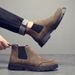 Chelsea Boots Leather Comfortable Breathable Retro Short Boots Casual Korean High-top Platform Men's Shoes_vogvips.com