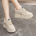 W3675 New White Shoes 2024 Autumn Solid Color Inner Height Increase Thick Bottom Wear Resistant Student All Match Breathable Sneakers_vogvips.com