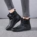 Plus Size Short 2024 Autumn Winter New Flat Martin Boots British Style Low Tube Women's Single Shoes_vogvips.com