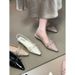 MTX Stunning French Pointed Toe Bowknot Closed-Toe Sandals 2025 New Niche Design Versatile Commuting Date Women's Shoes_vogvips.com
