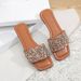 2025 Summer New Glitter Sequin Flat Soft Sole Comfortable Casual Women's Slippers Large Size_vogvips.com