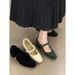 2025 New French Plush Mary Jane Shoes 2025 Autumn/Winter Warm High Heels Single Shoes Hairy Shoes_vogvips.com