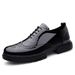 Euro Step Brogue Patent For Men Height Increasing Thick Sole Genuine Leather Breathable Business Formal Korean Style Trendy Casual_vogvips.com