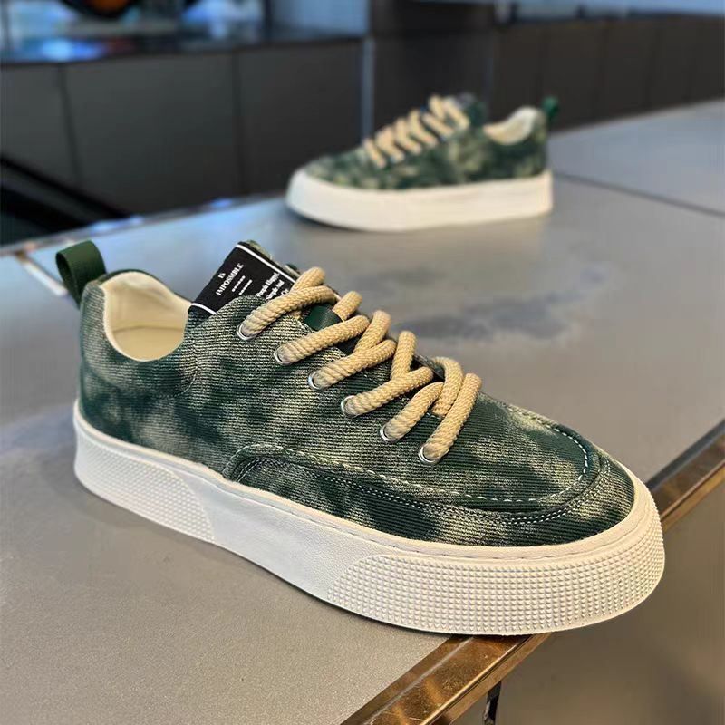 2025 Summer New Korean Style Canvas Men's High-top Sports Casual Sneakers Trendy Student Breathable Shoes_vogvips.com