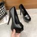 New Arrival Fish Mouth Thin Heel Waterproof Platform Sexy Crocodile Pattern Fashion Ultra-high Heel Casualfashion Women's Flats_vogvips.com