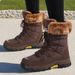 Ladies' Snow Boots, Warm Midsole Boots With Thick Fleece, Outdoor Hiking Boots_vogvips.com