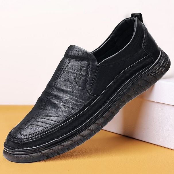 2024 Spring New Breathable Men's Leather Surface Soft Sole Daily Slip-On Driving Casual Shoes_vogvips.com
