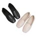 Flat Single Shoes For Women With Wide Feet, Slip-On Comfortable Sole, Soft Leather Work Shoes, Loafers, Large Size, Size_vogvips.com