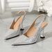 Elegant Stylish Thin-strap High-heeled Shoes With Pointed Toe, Shallow Cut, Closed Front, Open Back, In Burgundy Color,_vogvips.com
