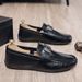 DouDou Shoes - Men's One-Piece Business Casual Leather Shoes, Lazy Loafers, High-end British Men's Shoes_vogvips.com
