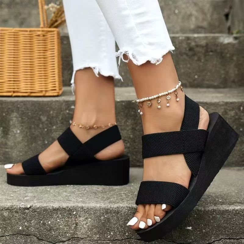 Women's Sandals - New Summer Korean Style Fashion Crossover Strap Platform Sandals_vogvips.com