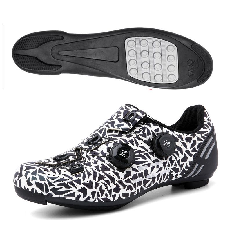 Spring And Summer Mountain Bike Lock Cycling Shoes Men's And Women's Road Bike Lock Shoes Hard Bottom Dynamic Cycling Shoes Bicycle Wide Bottom Shoes_vogvips.com