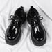 Men's Glossy Patent Leather Derby Shoes British-Style Round-Toe Boots Comfortable Formal/Casual Office Footwear For Wide Feet_vogvips.com