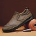 Men's Shoes: Large-Sized Hand-Stitched Casual Shoes, Soft-Soled Wide-Toe Business Leather Shoes, Men's One-Foot Bean Sho_vogvips.com