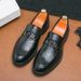 New Fashion Men's Brown Business Casual Loafer Shoes Daily Office Black Buckle Monk Men's Shoes One Foot Cover Banquet Dress Wedding Leather Shoes_vogvips.com