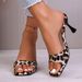 Summer New European And American Sexy Leopard Print Square Toe Stiletto Heel Mules Women's Casual Plus Size Party Shoes_vogvips.com