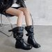 Yueyu Wrinkled Pile For Women 2025 Autumn Winter New Thick Heel Long Over-the-Knee Slimming Riding Boots_vogvips.com