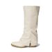 Women's Shoes Chunky Heeled Knee High Boots, New Style, Fashionable High Heeled Pointed Toe, Slouch Leg, Riding Boots, Over The Knee Boots._vogvips.com