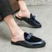 Breathable Men's Shoes British Plus Business Leather Fashion Slip-On Size Closed-Toe Slippers Half Style_vogvips.com