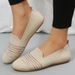 New Japanese Korean Women's Flying Weaving Flat Sole Single With Shallow Mouth Covers And Lazy Work Nude Shoes_vogvips.com