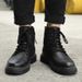 New Leather Spring Men's Shoes High-top Men's Heightening Tooling Martin Boots_vogvips.com