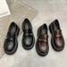 Chunky Black Loafers For Women Winter Mary Jane Slip On Flats With Platform Sole Inspired Casual Shoes Rubber_vogvips.com