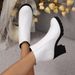 Women's British Style High Heeled Fashion Boots plus Size Autumn Chunky Heel Back Zipper Martin Boots European American Style_vogvips.com