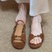 Vintage One-Strap Sandals For Women Summer 2025 Niche Design Low Heel Flat Beach Slippers_vogvips.com