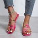 Women's Shoes Slippers Summer Large Size Color Matching Fashion Flat Sandals Women_vogvips.com