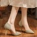 6693A Fabric Surface Small Fragrance Hollow Stiletto Pointed Toe High Heels Commuter Versatile Professional Elegant_vogvips.com