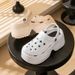 Thick-soled Perforated For Women, Outdoor Beach Height-increasing EVA Slippers, Non-slip, Wear-resistant, Closed-toe_vogvips.com